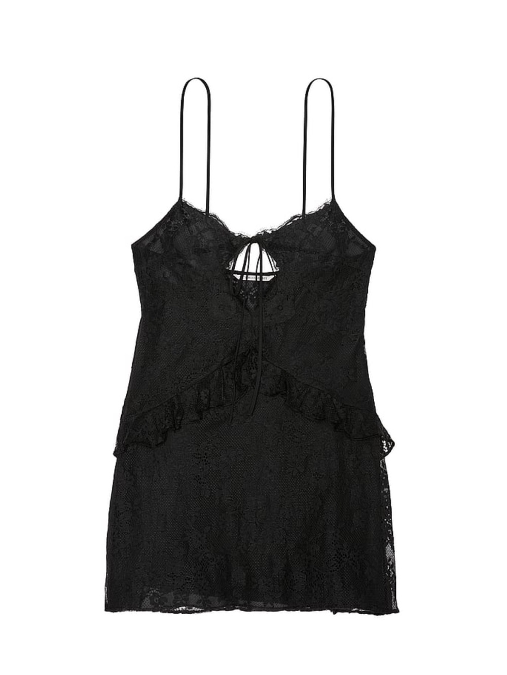 Victoria Secret Black Lace Slip Dress with Spaghetti Straps